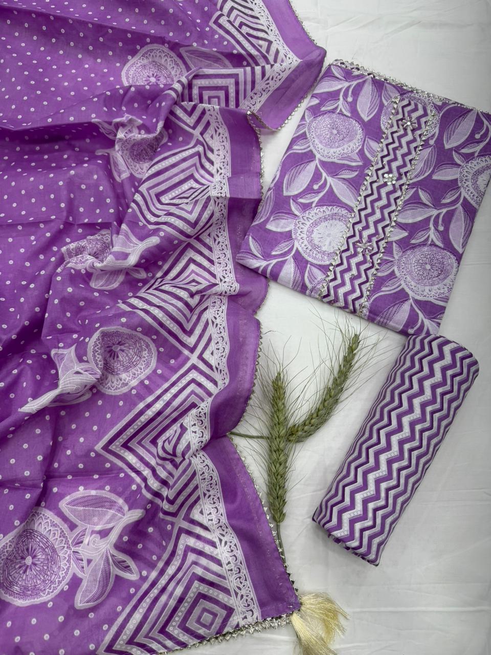 Hand Work Cotton Gota Suit