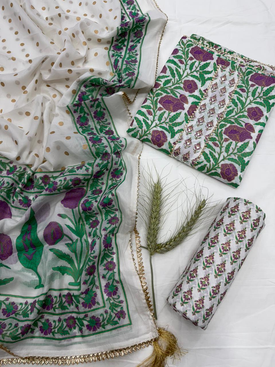Hand Work Cotton Gota Suit