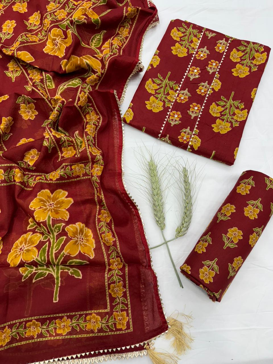 Hand Work Cotton Gota Suit