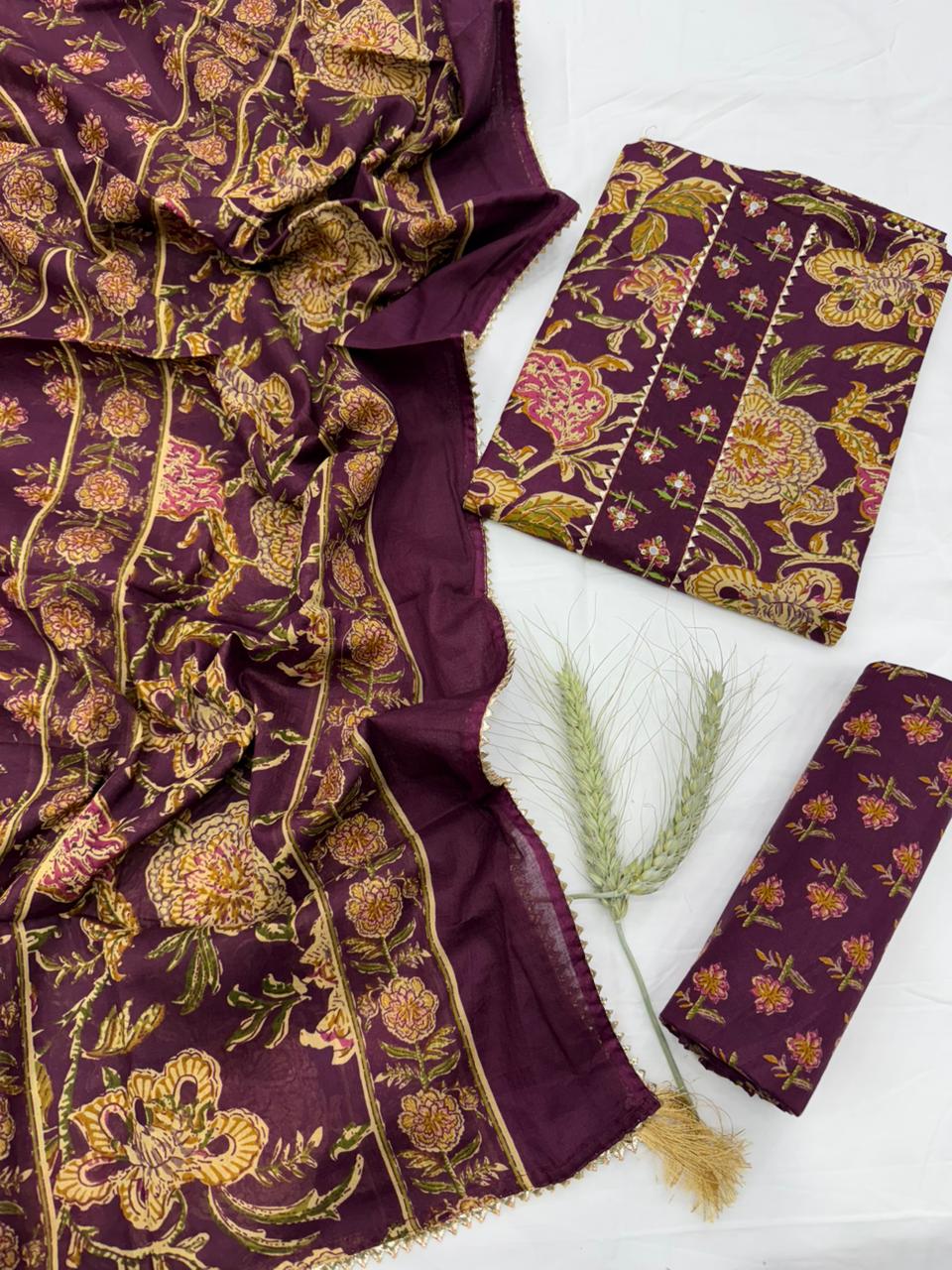 Hand Work Cotton Gota Suit
