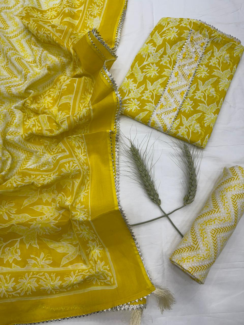 Hand Work Cotton Gota Suit