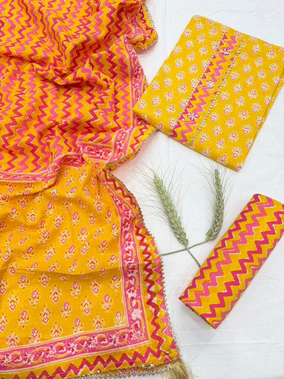 Hand Work Cotton Gota Suit
