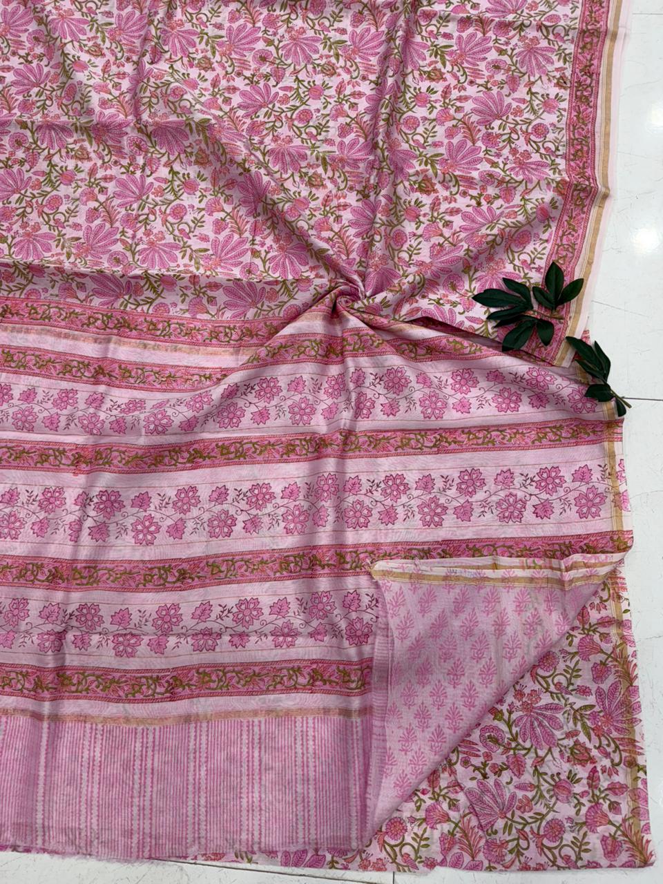 Chanderi Silk Saree with Blouse