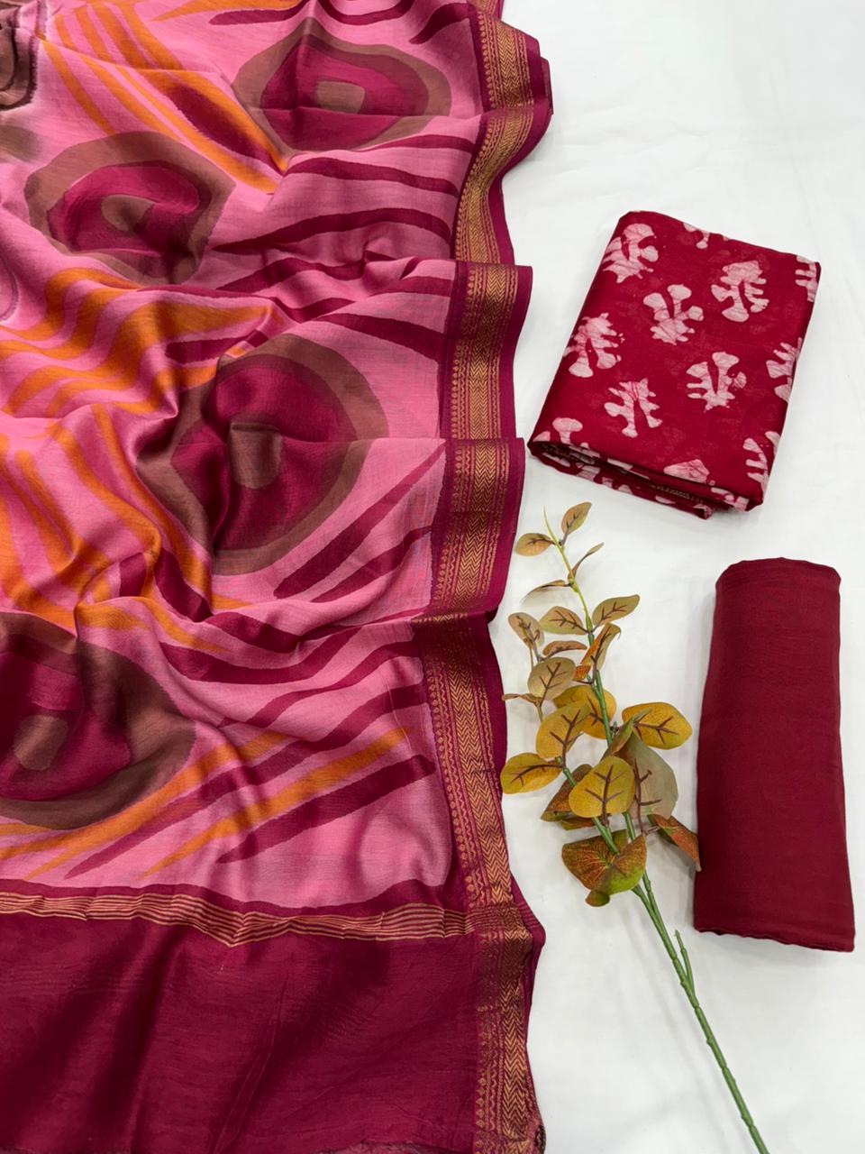 Maheshwari Silk Suit Set