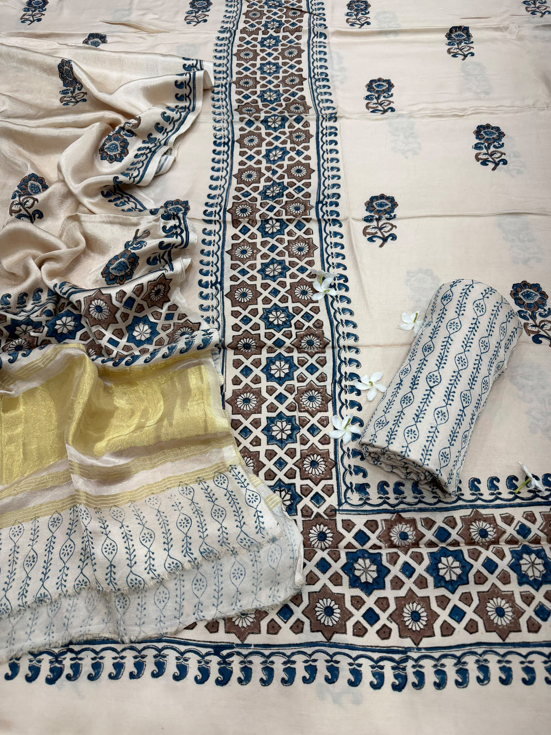 Designer Buta Print Modal Silk Suit Set