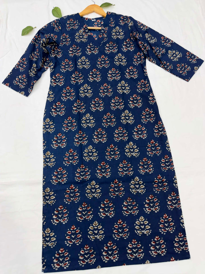 Indigo Bagru Handblock Print Top & Bottom Set for Women